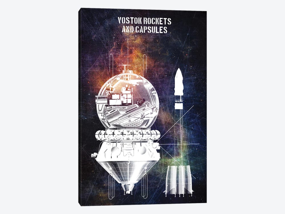 Vostok Rockets II by Joseph Fernando 1-piece Art Print