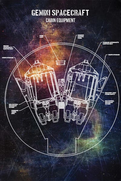 Gemini Spacecraft by Joseph Fernando metal wall art