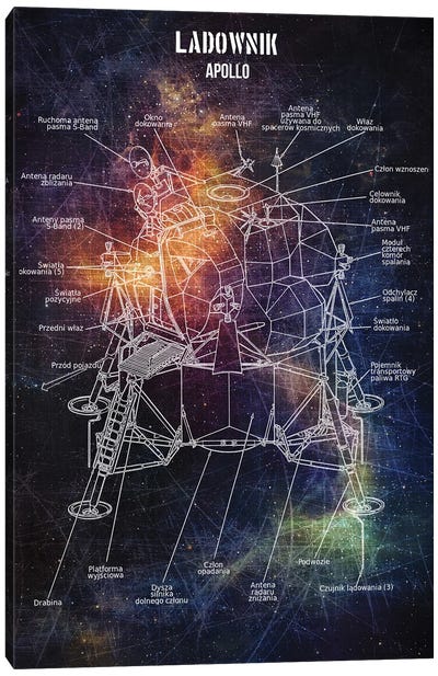 Lądownik Apollo Canvas Art Print - Engineering & Machinery Blueprints