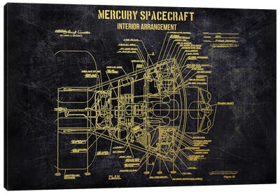 Mercury Spacecraft Gold Canvas Art Print - Joseph Fernando