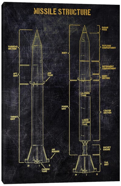 Missile Structure Canvas Art Print - Joseph Fernando