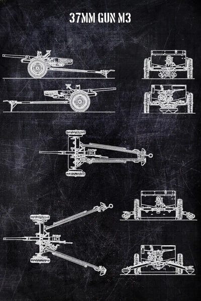 Weapon Blueprints: 37mm Gun M3 by Joseph Fernando
