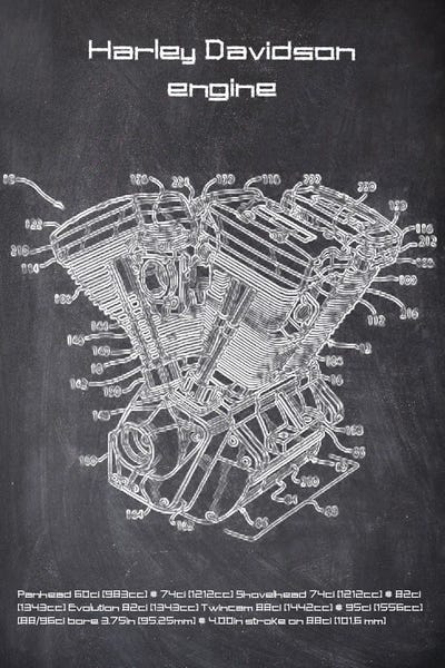 Motorcycle Blueprints: Harley Davison Engine by Joseph Fernando