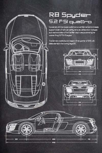 Automobile Blueprints: R8 Spyder V.2 by Joseph Fernando