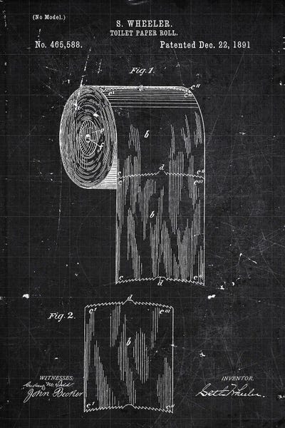 Black & White Digital Art: Toilet Paper by Joseph Fernando