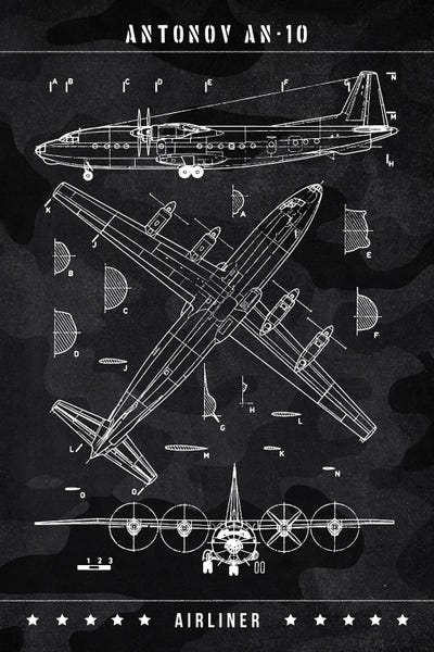 Antonov An-10 by Joseph Fernando art print