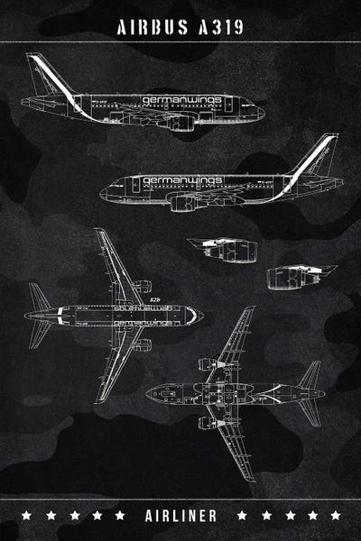 Airbus A319 by Joseph Fernando art print