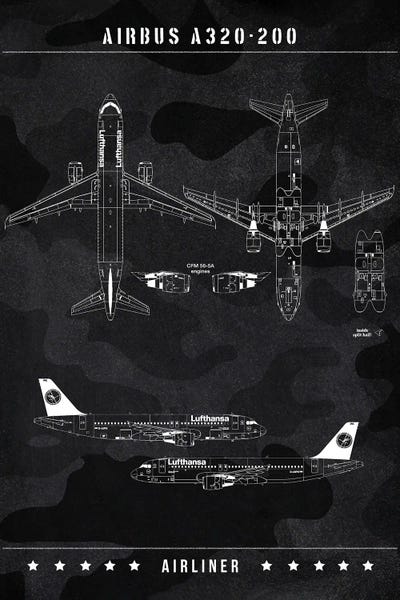 Airbus A320-200 by Joseph Fernando art print