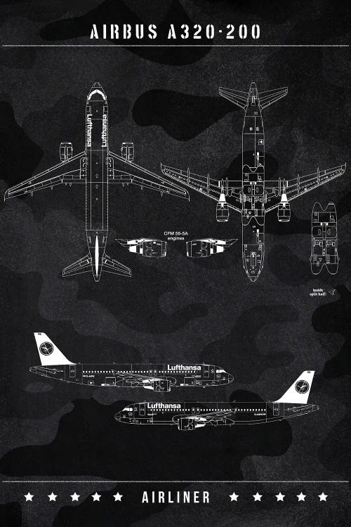 Airbus A320-200 by Joseph Fernando wall art
