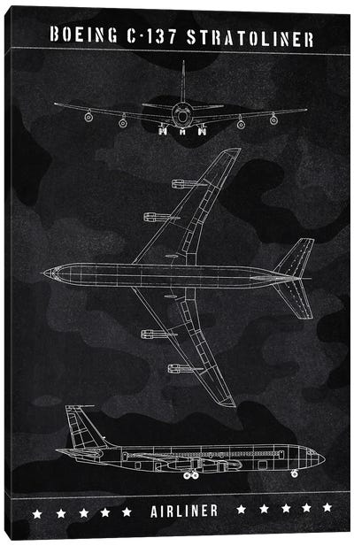 Boeing C-137 Stratoliner Canvas Art Print - Joseph Fernando