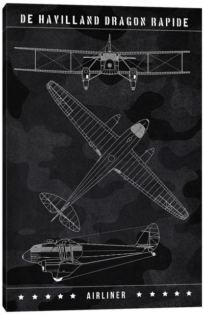 De Havilland Dragon Rapide Canvas Art Print - Joseph Fernando