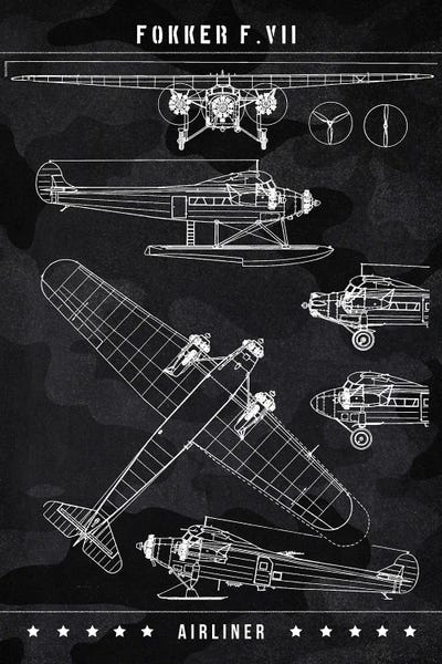 Aviation Blueprints: Fokker F.7 by Joseph Fernando