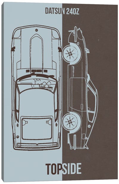 Datsun 240Z Canvas Art Print - Automobile Blueprints