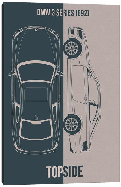 Bmw 3 Series (E92) Canvas Art Print - Automobile Blueprints