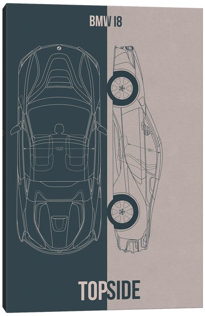 Bmw I8 Canvas Art Print - Automobile Blueprints