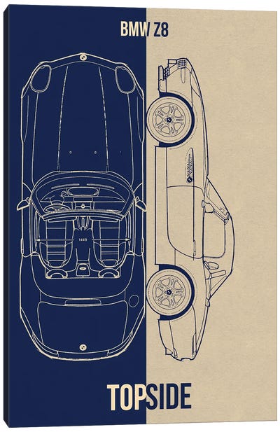 Bmw Z8 Canvas Art Print - Automobile Blueprints