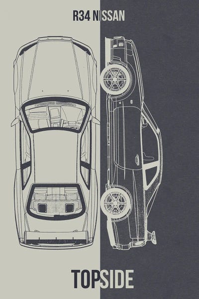 Automobile Blueprints: R34 Nissan by Joseph Fernando