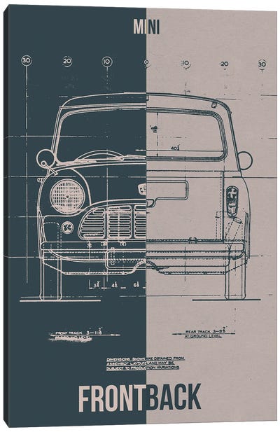 Mini Canvas Art Print - Automobile Blueprints