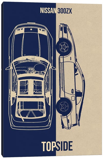Nissan 300Zx Canvas Art Print - Automobile Blueprints