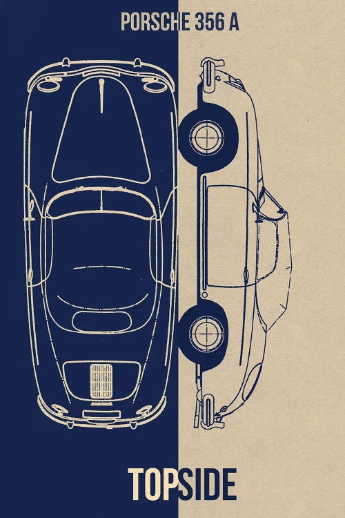 Porsche 356 A by Joseph Fernando wall art