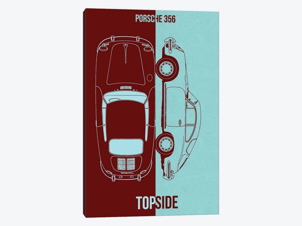 Porsche 356 by Joseph Fernando 1-piece Canvas Art Print