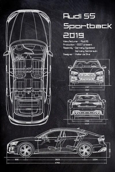 Automobile Blueprints: Audi S5 Sportback by Joseph Fernando