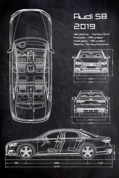 Automobile Blueprints: Audi S8 by Joseph Fernando