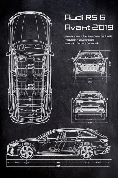 Automobile Blueprints: Audi Rs 6 Avant 2019 by Joseph Fernando