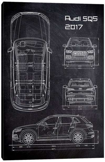 Audi Sq5 2017 Canvas Art Print - Automobile Blueprints