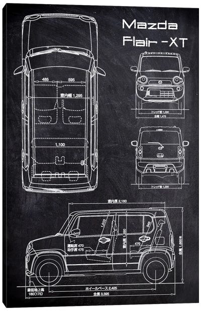 Mazda Flair -XT Canvas Art Print - Automobile Blueprints