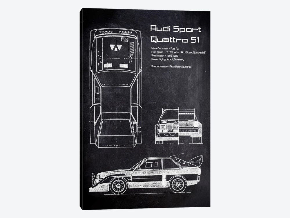 Audi Sport Quattro S1 by Joseph Fernando 1-piece Canvas Wall Art