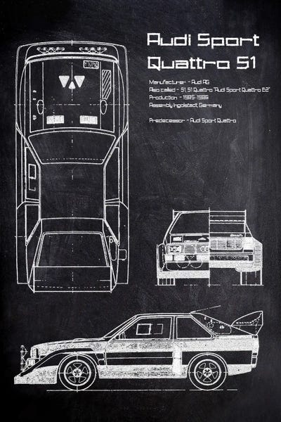 Automobile Blueprints: Audi Sport Quattro S1 by Joseph Fernando