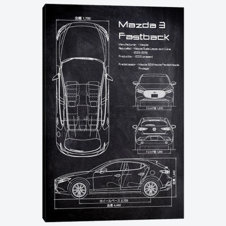 Mazda III Fastback Canvas Print #JFD477} by Joseph Fernando Canvas Wall Art