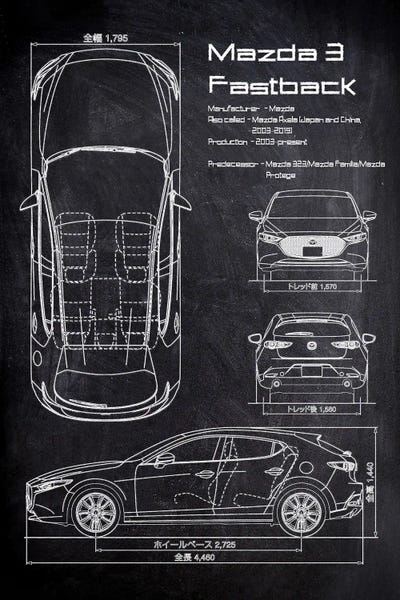 Automobile Blueprints: Mazda III Fastback by Joseph Fernando