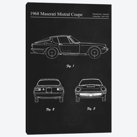1968 Maserati Mistral Coupe Canvas Print #JFD61} by Joseph Fernando Canvas Wall Art