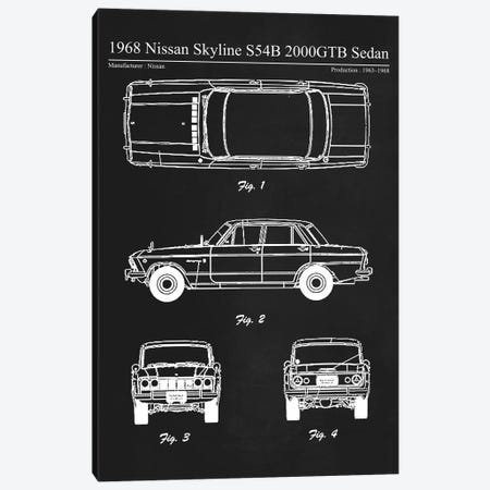 1968 Nissan Skyline S54B 2000GTB Sedan Canvas Print #JFD62} by Joseph Fernando Canvas Art