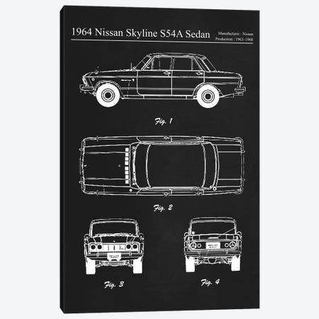 1964 Nissan Skyline S54A Sedan Canvas Print #JFD64} by Joseph Fernando Art Print