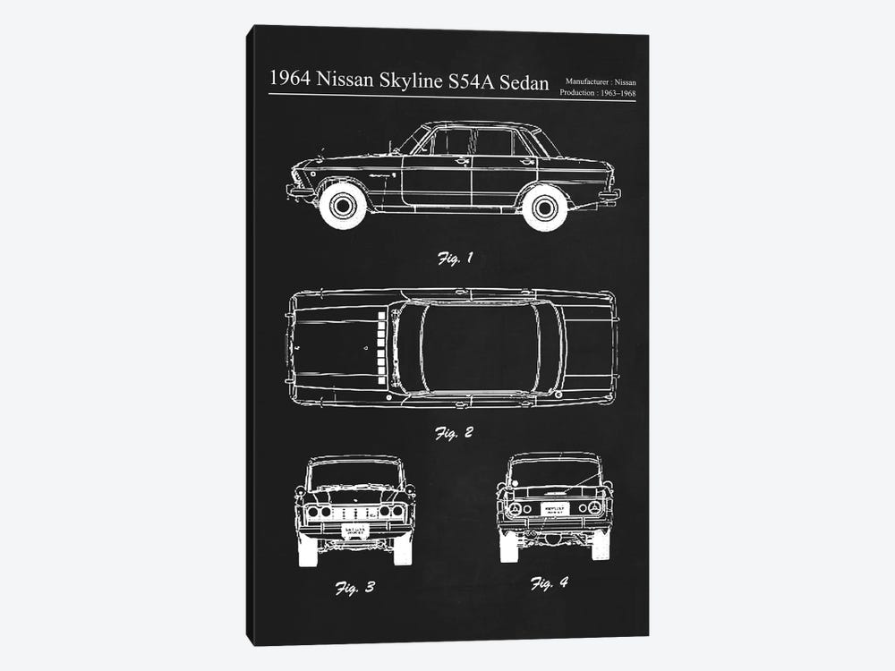 1964 Nissan Skyline S54A Sedan by Joseph Fernando 1-piece Canvas Wall Art
