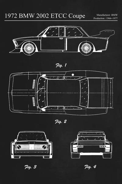 Automobile Blueprints: 1972 BMW 2002 ETCC Coupe by Joseph Fernando