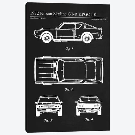 1972 Nissan Skyline GT-R KPGC110 Canvas Print #JFD68} by Joseph Fernando Canvas Wall Art
