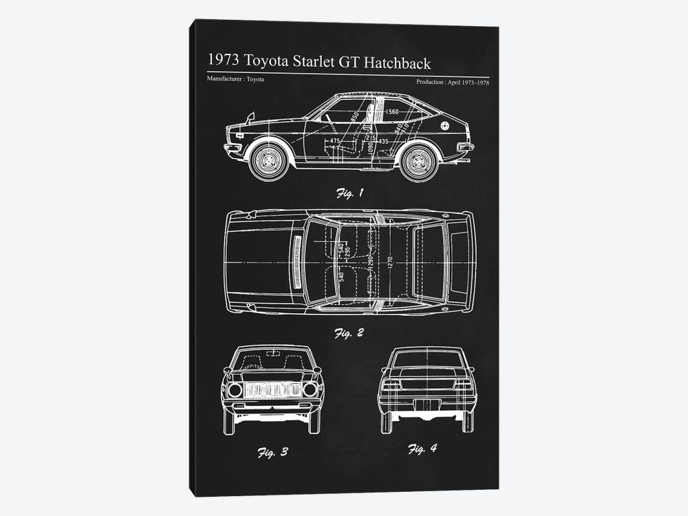 1973 Toyota Sarlet XT Hatchback by Joseph Fernando 1-piece Art Print