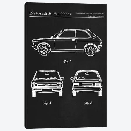 1974 Audi 50 Hatchback Canvas Print #JFD70} by Joseph Fernando Art Print
