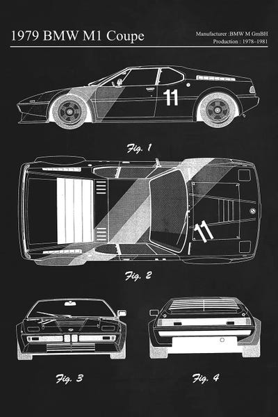 Automobile Blueprints: 1979 BMW M1 Coupe by Joseph Fernando