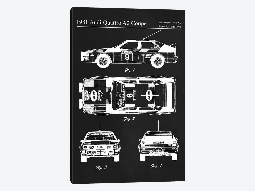1981 Audi Quattro A2 Coupe 1-piece Canvas Artwork
