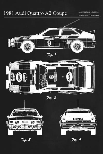 Automobile Blueprints: 1981 Audi Quattro A2 Coupe by Joseph Fernando