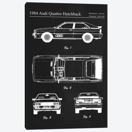 1984 Audi Quattro Hatchback Canvas Print #JFD77} by Joseph Fernando Canvas Wall Art