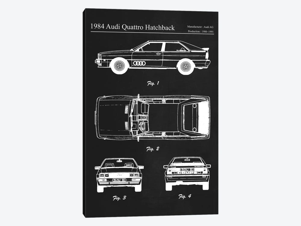 1984 Audi Quattro Hatchback by Joseph Fernando 1-piece Canvas Wall Art