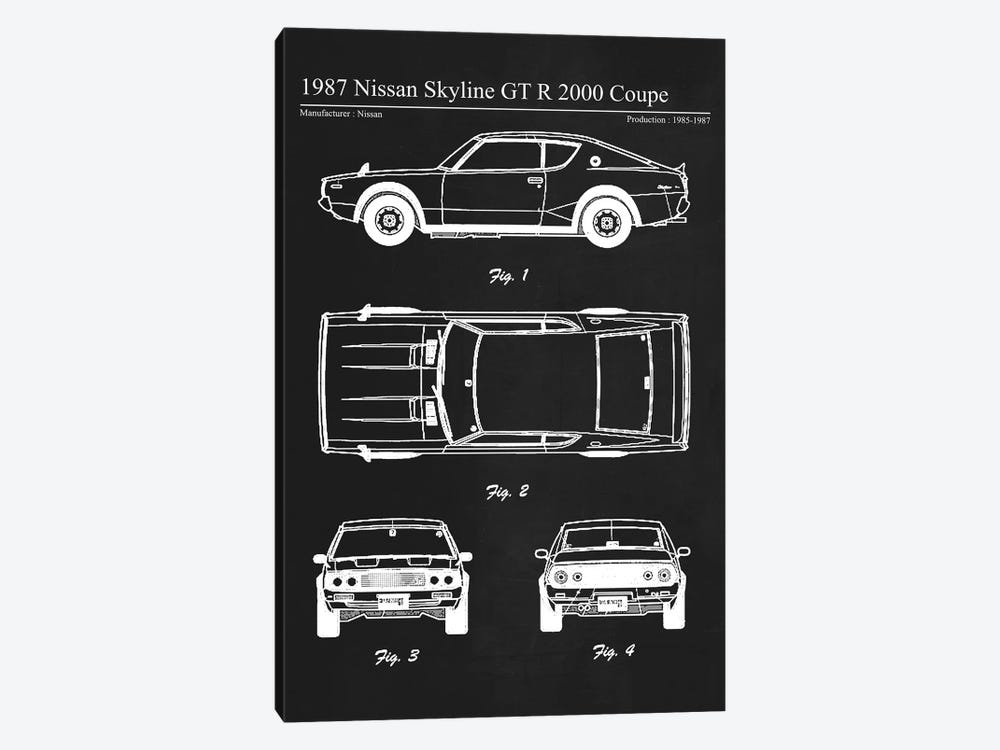 1987 Nissan Skyline GT R 2000 Coupe by Joseph Fernando 1-piece Canvas Print