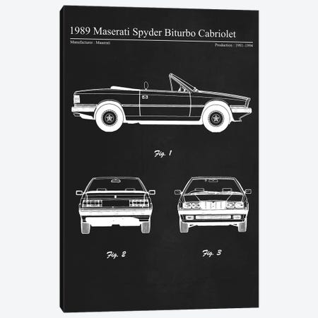 1989 Maserati Spyder Biturbo Cabriolet Canvas Print #JFD84} by Joseph Fernando Canvas Art Print