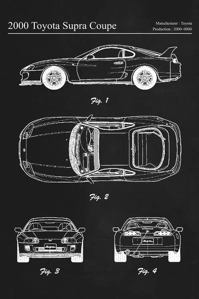 2000 Toyota Supra Coupe by Joseph Fernando art print